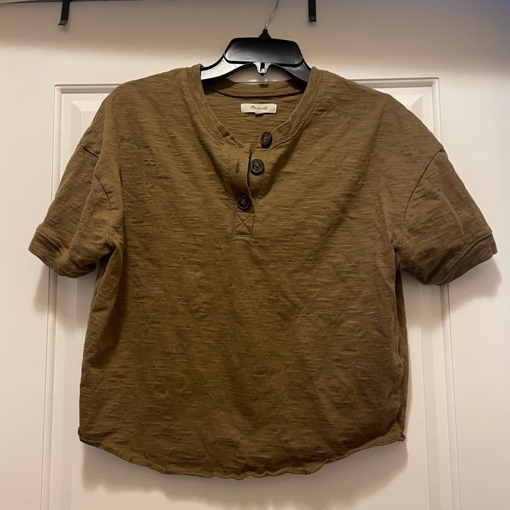 Madewell Women's Olive Button Down Shirt